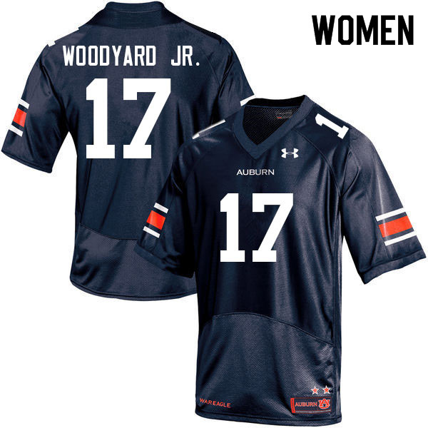 Women's Auburn Tigers #17 Robert Woodyard Jr. Navy 2022 College Stitched Football Jersey